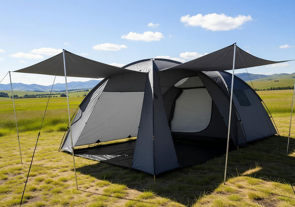 Tenda da campeggio impermeabile a doppio strato per famiglie da 5-6 persone