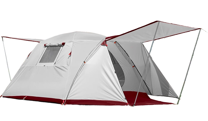 Tenda da campeggio per 4 persone con una camera e una zona giorno